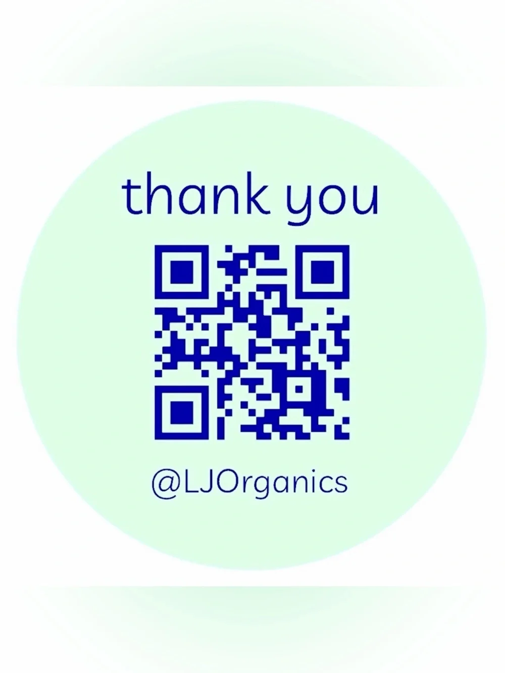 50 CUSTOM STICKERS - 2” ROUND - “THANK YOU” - W/ QR CODE & CLOSET NAME - MINT